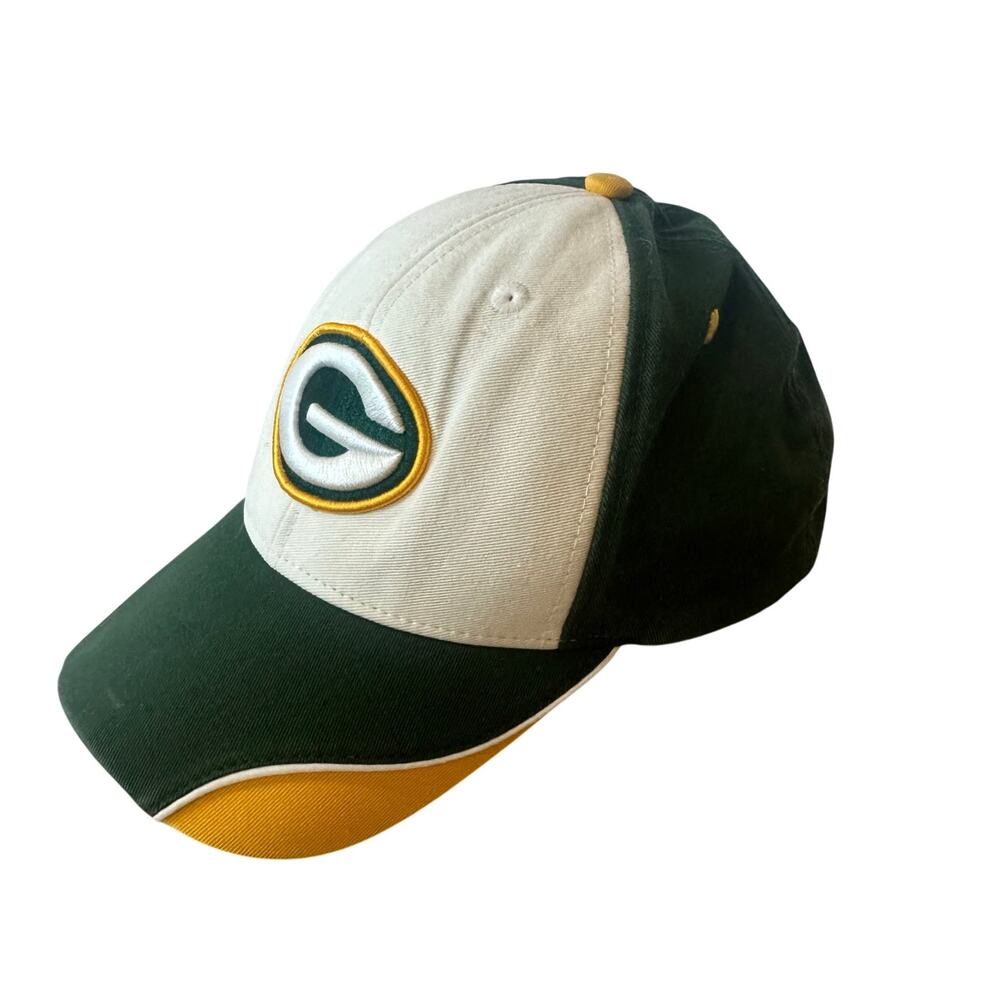 Green Bay Packers NFL Team Apparel Baseball Cap Hat Green Yellow Embroider Logo